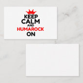 CARTE DE VISITE CONTINUEZ LE CALME ET L'HUMAROCK (Devant / Derrière)