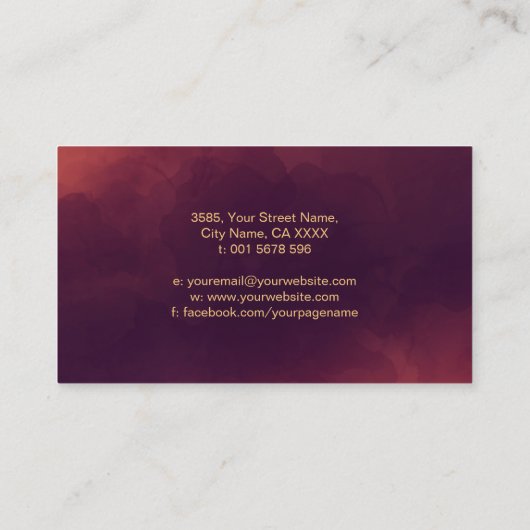 Carte De Visite Contour aurifère double spirale Nautilus Shell (Dos)