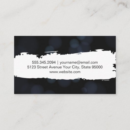 Carte De Visite Contour brossé | Arrière - plan Bokeh (Dos)