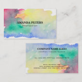 Carte De Visite Contour de pinceau coloré (Devant / Derrière)