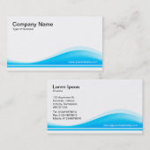 Carte De Visite Contour de vague - bleu ciel (Devant / Derrière)