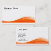 Carte De Visite Contour de vague - orange (Devant / Derrière)