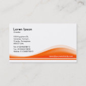 Carte De Visite Contour de vague - orange (Dos)