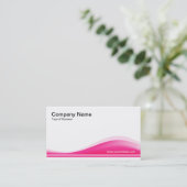 Carte De Visite Contour de vague - Rose chaud (Debout devant)
