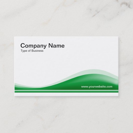 Carte De Visite Contour de vague - Vert épais (Devant)