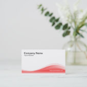 Carte De Visite Contour des vagues - rose tropicale (Debout devant)