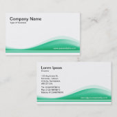 Carte De Visite Contour des vagues - Vert océan (Devant / Derrière)