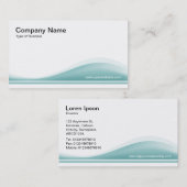 Carte De Visite Contour d'onde - Bleu Vert (Devant / Derrière)