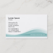 Carte De Visite Contour d'onde - Bleu Vert (Dos)