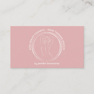 Carte De Visite Contouring du corps de femme rose