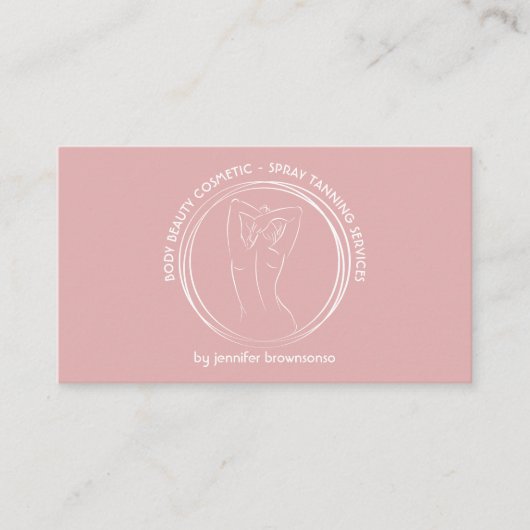 Carte De Visite Contouring du corps de femme rose (Devant)