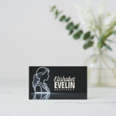 Carte De Visite Contours Blancs avec Reflet : Une Silhouette Moder (Debout devant)