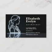 Carte De Visite Contours Blancs avec Reflet : Une Silhouette Moder (Dos)