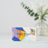 Carte De Visite Contours de peinture | Pinceaux et palette d'art (Debout devant)