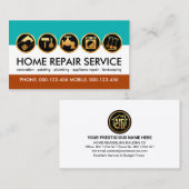 Carte De Visite Contractant Chic Handyman Tools (Devant / Derrière)