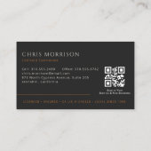 Carte De Visite Contractant Construction QR Code noir Cuivre (Dos)