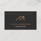 Carte De Visite Contractant Construction QR Code noir Cuivre (Devant)