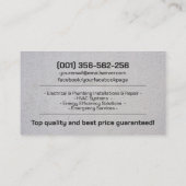 Carte De Visite Contractant cool minimal en électricité et en plom (Dos)