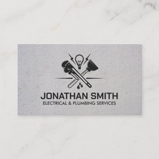 Carte De Visite Contractant cool minimal en électricité et en plom (Devant)