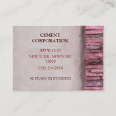 Carte De Visite Contractant de construction Retrait du ciment de b (Devant)