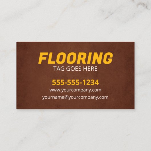 Carte De Visite Contractant de plancher de service Brown Jaune (Dos)