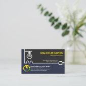 Carte De Visite Contractant électrique Creative White Power Line (Debout devant)