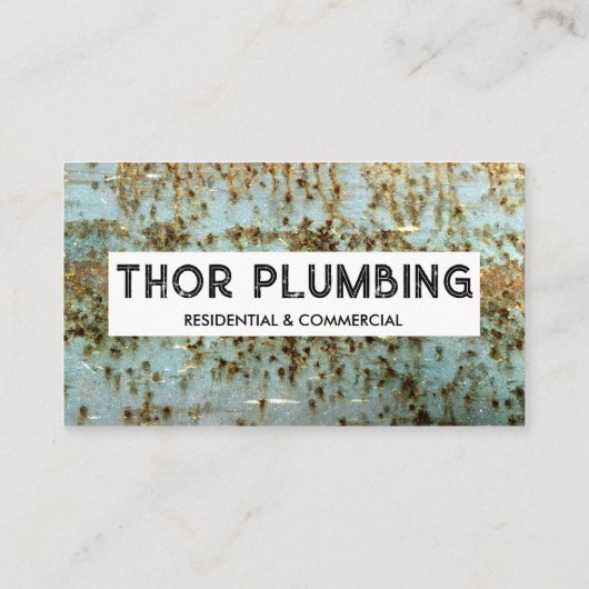 Carte De Visite Contractant en plombier Handyman Cool Texture rust (Dos)