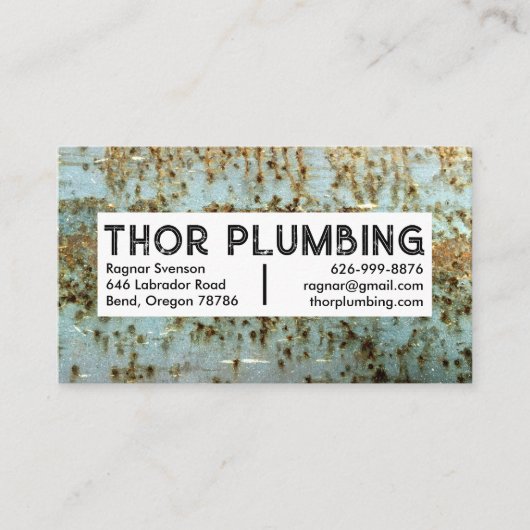 Carte De Visite Contractant en plombier Handyman Cool Texture rust (Devant)