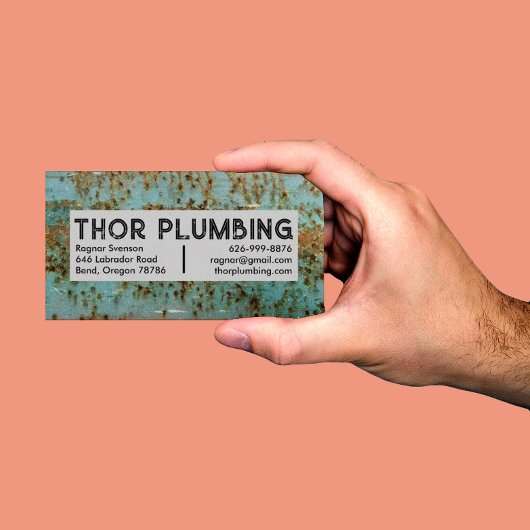 Carte De Visite Contractant en plombier Handyman Cool Texture rust