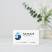 Carte De Visite Contractant minimal de plombier autorisé (Debout devant)