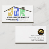 Carte De Visite Contractant professionnel sur le toit de l'immeubl (Devant / Derrière)