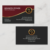 Carte De Visite Contractant Royal Red Gold Wave (Devant / Derrière)