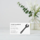 Carte De Visite Contracteur de plombier Cool de clé mécanique (Debout devant)