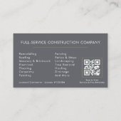 Carte De Visite Contracteur de rénovation QR (Dos)