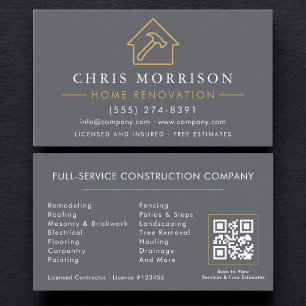 Carte De Visite Contracteur de rénovation QR