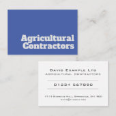 Carte De Visite Contracteurs agricoles gras et clair Conception (Devant / Derrière)