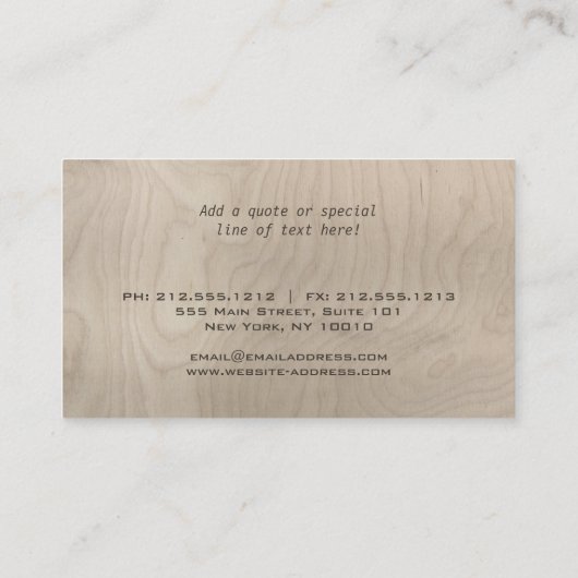 Carte De Visite Contracteurs de construction de texte sculpté (Dos)