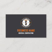 Carte De Visite Contracteurs de logos commerciaux Orange Grey (Devant)