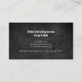 Carte de visite Contractor Bois Noir Rustique avec (Dos)
