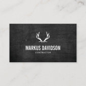 Carte de visite Contractor Bois Noir Rustique avec (Devant)