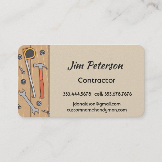 Carte De Visite Contractor Construction Business (Devant)