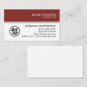 Carte De Visite Contractor Construction House Repair (Devant / Derrière)