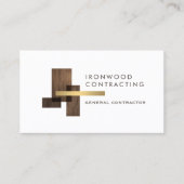 Carte De Visite Contractor Wood Gold Logo (Devant)