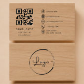 Carte De Visite Contractor Wood Professional QR Code