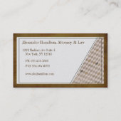 Carte De Visite Contrôle à motifs de losanges d'acajou exécutif (Dos)