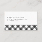 Carte De Visite Contrôle de Buffalo noir et plaid blanc simple et (Dos)