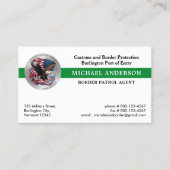 Carte De Visite Contrôle des frontières Logo de la police militair (Devant)