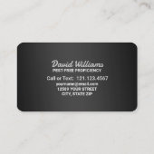 Carte De Visite Contrôle des parasites (Dos)