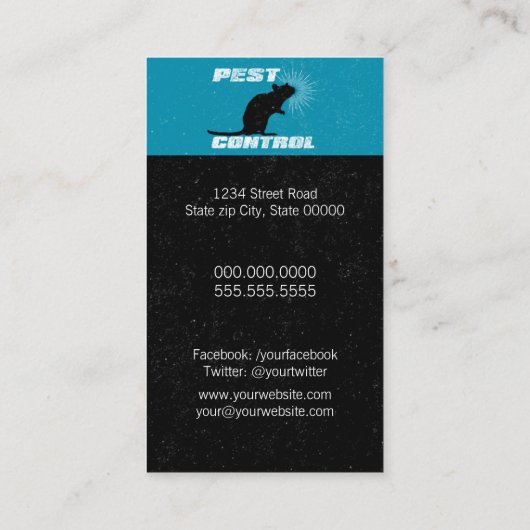 Carte De Visite Contrôle des parasites (Dos)