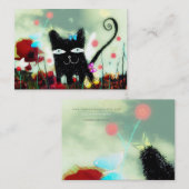 Carte De Visite conversation de wild smart cat kitty gatito (Devant / Derrière)